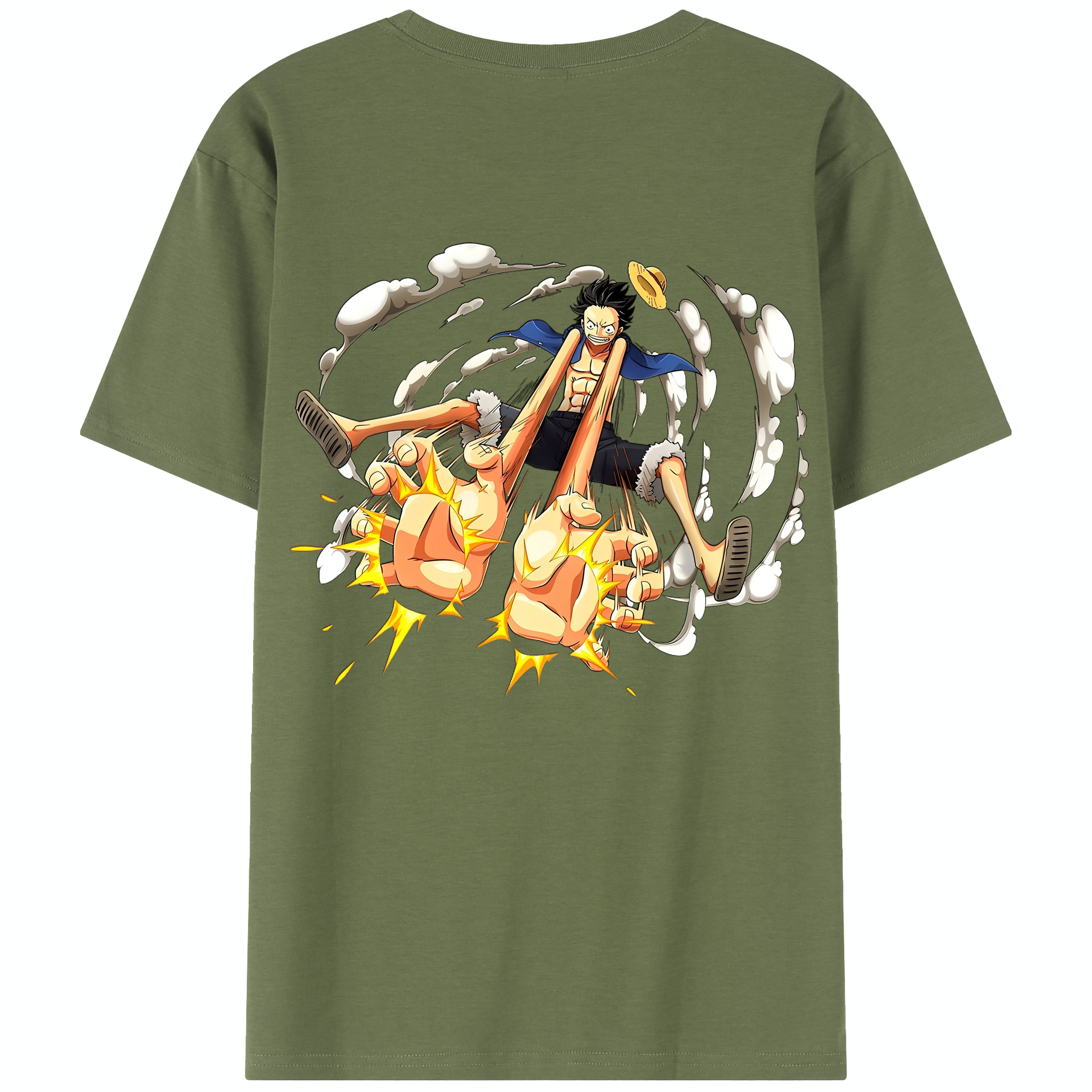 ワンピース モンキー・D・ルフィ ONE PIECE Monkey D. Luffy 綿100％半袖Tシャツ（背面プリント）